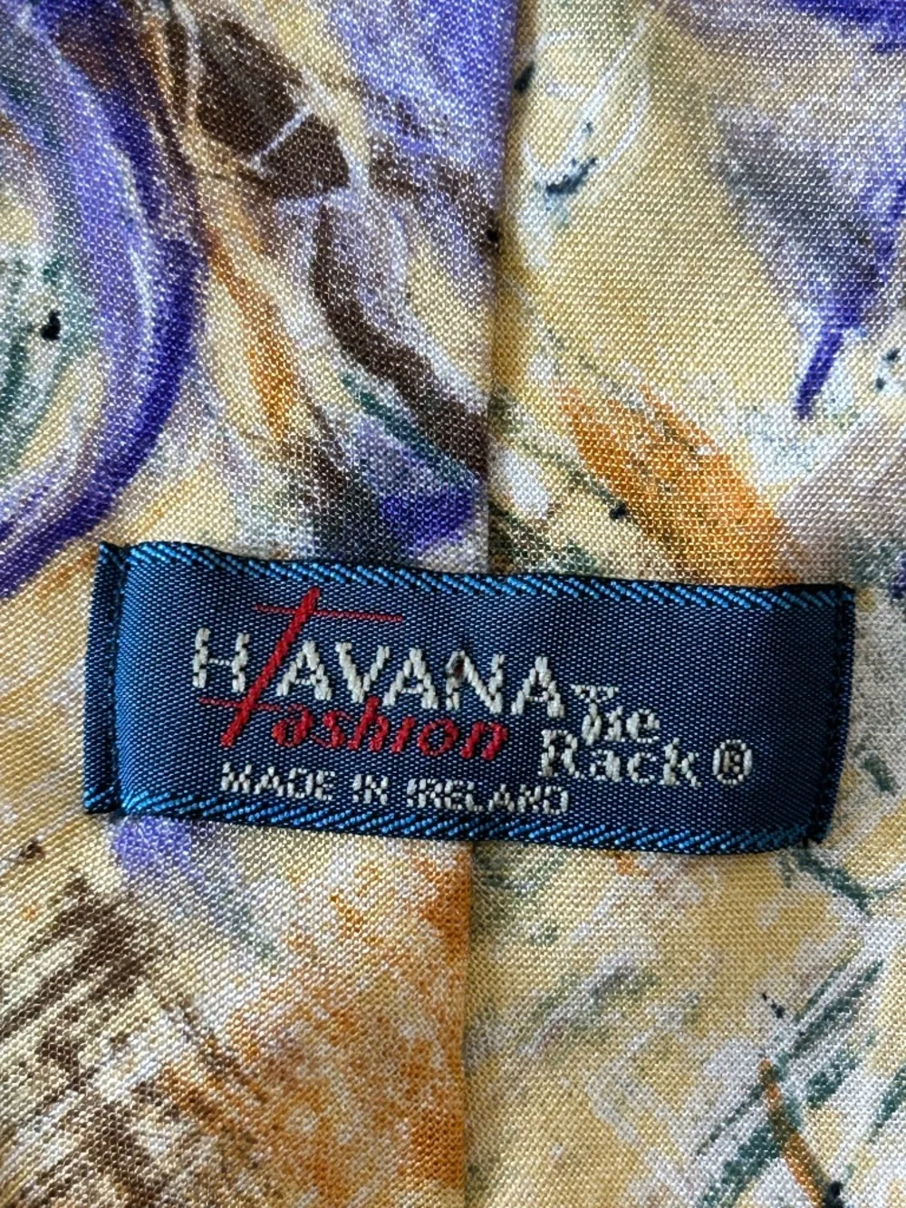 ‼️RARE‼️ Havana Fashion Abstract Pattern Multicolor Tie Viscose MADE in IRELAND!